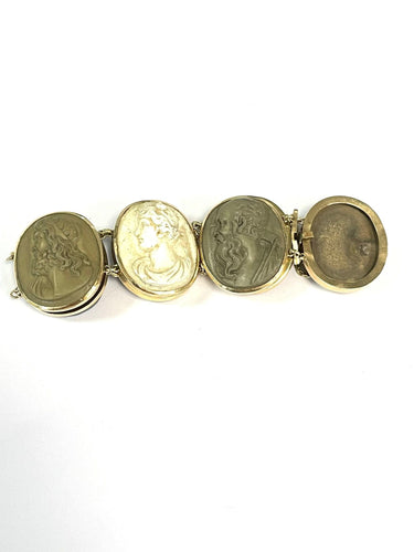 Bracelet Bracelet ancien vers 1800, camées pierre de lave et or jaune 58 Facettes