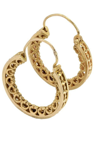 Boucles d'oreilles CRÉOLES ANCIENNES AJOURÉES 58 Facettes 050071