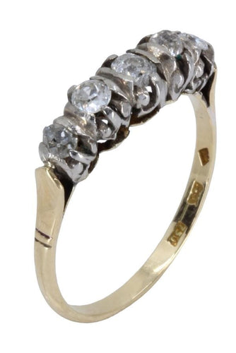 Bague BAGUE ANCIENNE JARRETIÈRE DIAMANTS 58 Facettes 059601