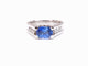 Bague 57 Bague or blanc saphir et diamants 58 Facettes DV.Bag.Saph.Dt