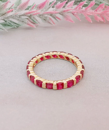Bague Alliance Américaine Rubis Or Jaune 58 Facettes AB 1071