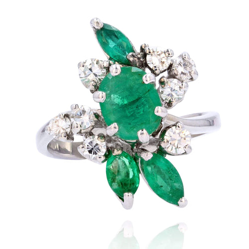 Bague 50 Bague vintage émeraudes et diamants 58 Facettes 16-052-50-1