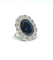 Bague Bague Pompadour en platine, saphir ovale et diamants 58 Facettes