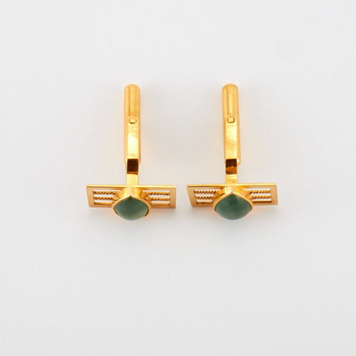 Boutons de manchette Boutons de Manchette Or Jaune Pierre Fine 58 Facettes