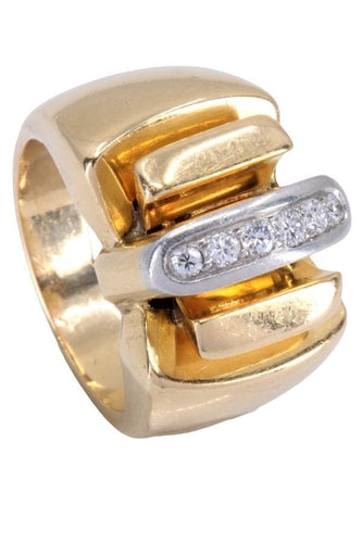 Bague Bague tank, diamants 58 Facettes 063991