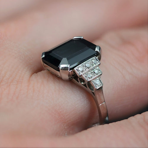 Bague 53 Bague art déco saphir diamants ancienne 58 Facettes 22-108