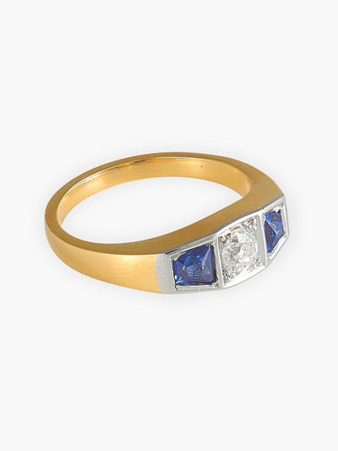 Bague 54 Bague Jarretière Saphirs et Diamants 58 Facettes