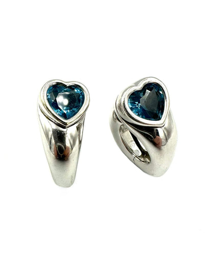Boucles d'oreilles PIAGET. Boucles d’oreilles or blanc et topazes 58 Facettes