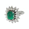 Bague 53.5 Bague Marguerite émeraude, diamants navette 58 Facettes 1-1221/1