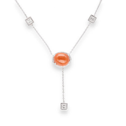 Collier Collier pendentif spessartite diamants 58 Facettes