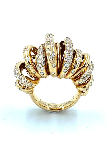 Bague DE GRISOGONO. Collection Sole, bague or rose et diamants 58 Facettes