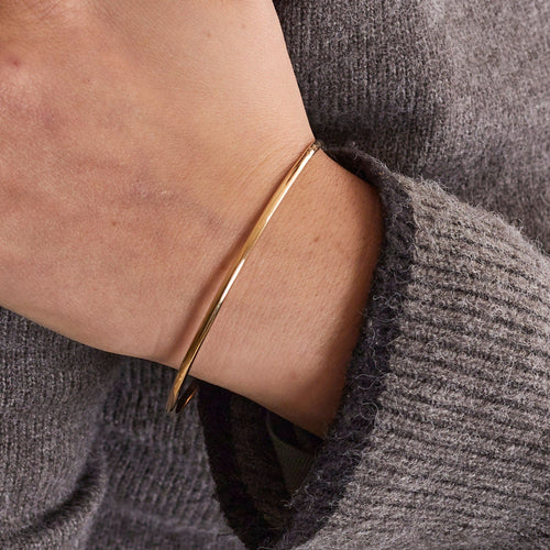 Bracelet Bracelet demi-jonc plat or jaune 58 Facettes
