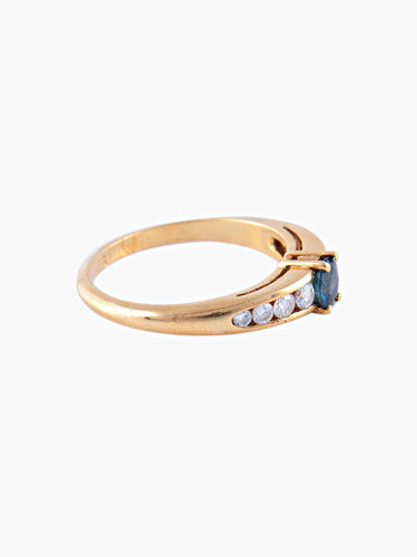 Bague Bague Or Jaune Saphir Diamants 58 Facettes