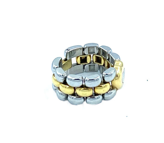 Bague Chopard. Collection Happy Diamonds, bague or jaune et acier 58 Facettes