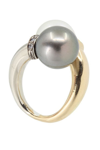 Bague BAGUE TOI ET MOI PERLES ET DIAMANTS 58 Facettes 039241