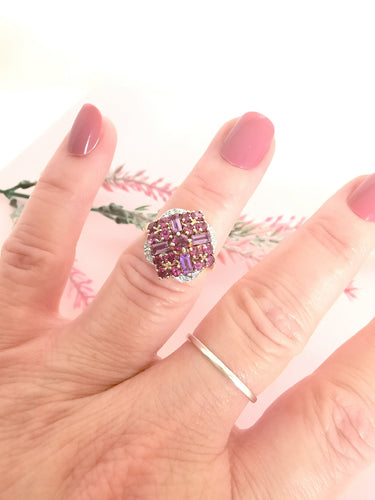 Bague Bague Améthystes Rubis Diamants 58 Facettes AA 1617