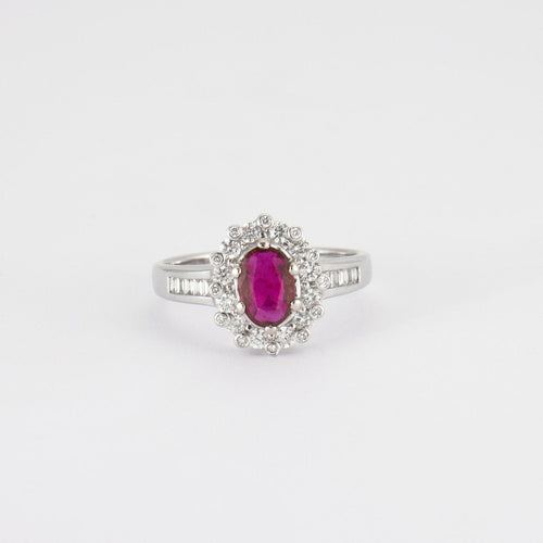 Bague 54 Bague Marguerite Rubis et Diamants 58 Facettes