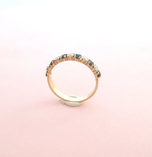 Bague Bague Demi Alliance Saphirs Diamants 58 Facettes AA 1605
