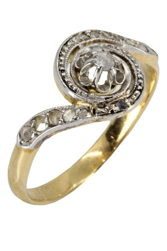 Bague 54 BAGUE TOURBILLON ART NOUVEAU DIAMANTS 58 Facettes 051911