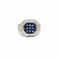 Bague Chevalière or blanc saphirs calibrés et diamants 58 Facettes