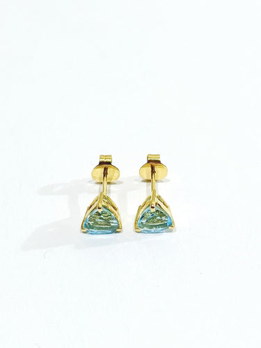 Boucles d'oreilles Paire de boucles d'oreilles or et topaze bleue 58 Facettes