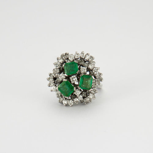 Bague Bague Emeraudes Diamants 58 Facettes