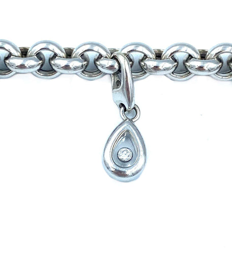 Bracelet CHOPARD. Collection Happy Diamonds, bracelet or blanc et breloques 58 Facettes