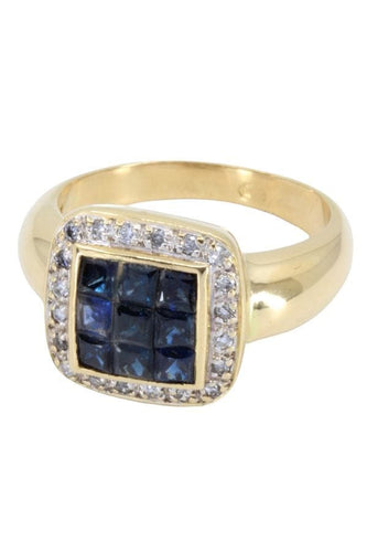 Bague BAGUE MODERNE SAPHIRS ET DIAMANTS 58 Facettes 056051