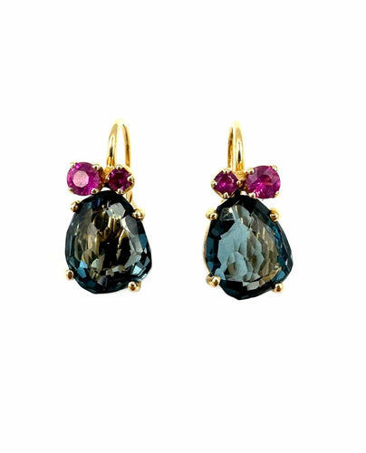 Boucles d'oreilles POMELLATO - Boucles d’oreilles Bahia Or Topazes Saphirs 58 Facettes
