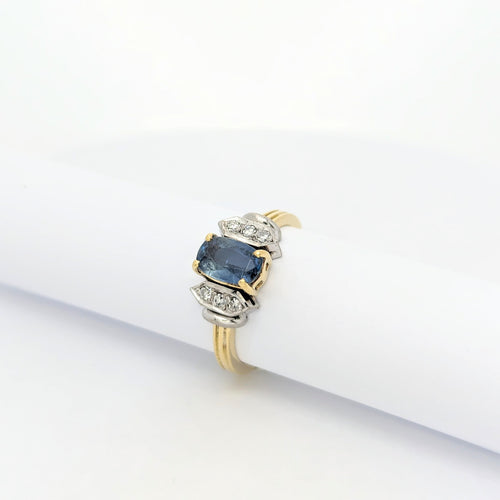 Bague 53 Bague 2 ors diamants et Aigue-marine 58 Facettes 27223