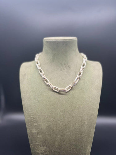 Collier Collier chaîne mailles tressées argent 58 Facettes 653119