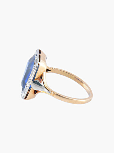 Bague Bague Art Déco 2 Ors Saphir Diamants 58 Facettes