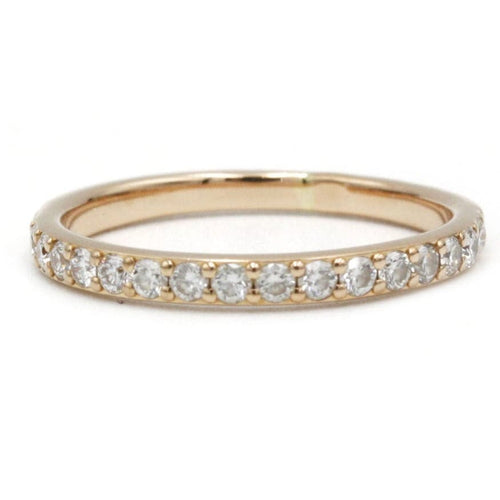Bague 51 Demi Alliance en Or rose & Diamants 58 Facettes 230132R