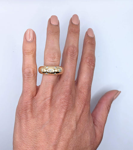 Bague CHAUMET - bague jonc étoile or diamants 58 Facettes