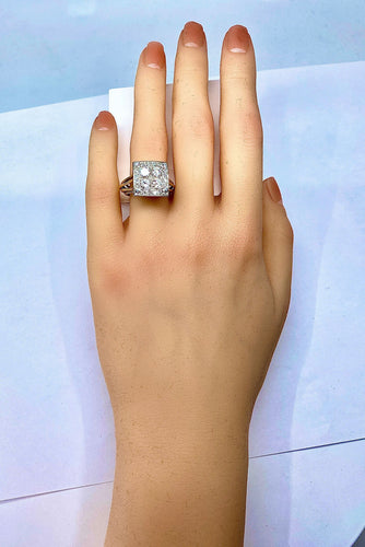 Bague 51 Bague 2 Ors pavée de Diamants 58 Facettes AB225