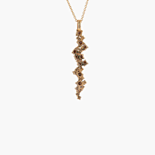 Collier Collier or jaune, diamants bruns et blancs 58 Facettes P1L14
