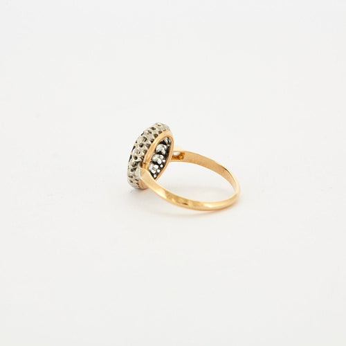 Bague 53 Bague Pompadour Or jaune Platine Saphir Diamants 58 Facettes