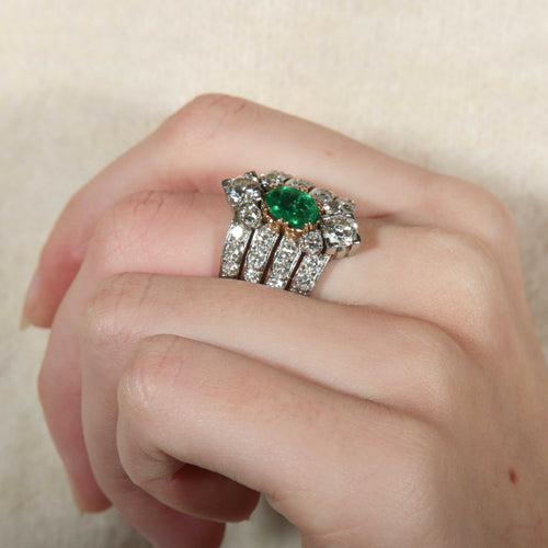 Bague 55 Bague Emeraude Diamants 58 Facettes 8392