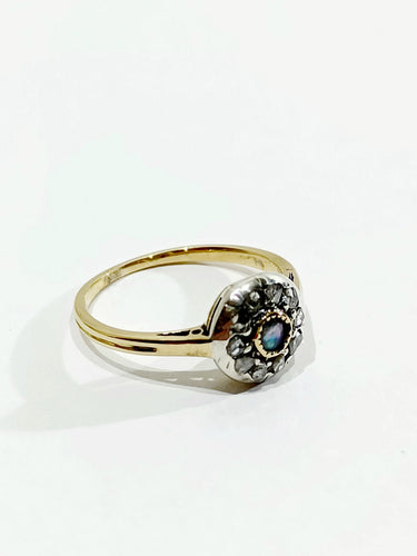 Bague 49.5 Bague Or Argent Diamants Et Perles 58 Facettes 3087/1