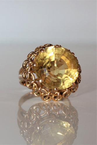 Bague 58 / Citrine Bague Cocktail Citrine Or Jaune 58 Facettes 535