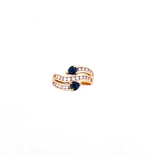 Bague Bague Toi & Moi Saphir et Diamants 58 Facettes