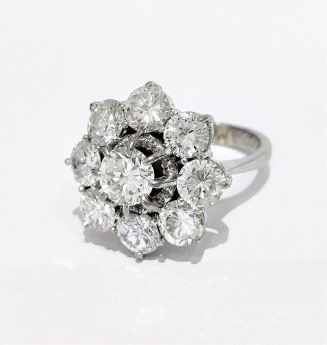 Bague 53 Bague or blanc marguerite diamants 58 Facettes 1-881/1