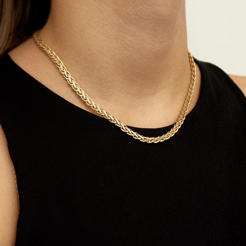 Collier Collier 2 ors maille tressée 58 Facettes EL10