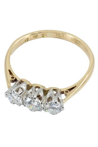 Bague BAGUE ANCIENNE JARRETIÈRE DIAMANTS 58 Facettes 053811