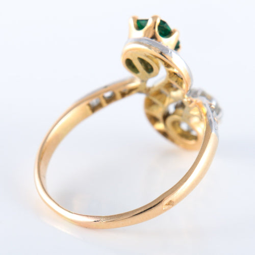 Bague Bague Toi & Moi émeraude diamant 58 Facettes 2845