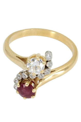 Bague BAGUE TOI & MOI RUBIS ET DIAMANTS 58 Facettes 052361