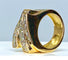 Bague 56 Bague bandeau style Tank Or jaune Diamants 58 Facettes AB290