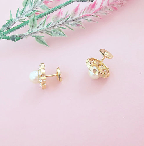 Boucles d'oreilles Boucles d'oreilles Fleurs Perles & Diamants 58 Facettes AA 1580
