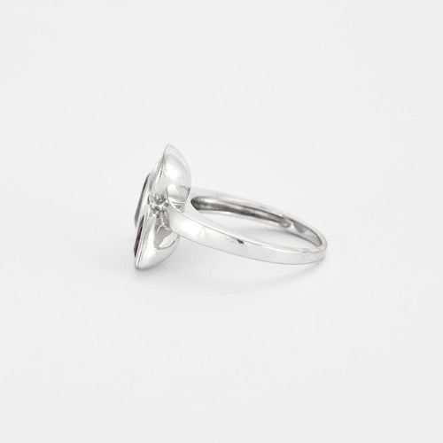 Bague 53 Bague Trilogie Or blanc Péridot Améthyste Aigue-marine 58 Facettes 240045