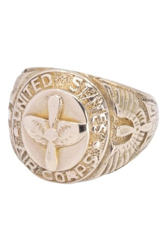 Bague Chevalière Armée Américaine "Air Corps" Or jaune 58 Facettes 079281